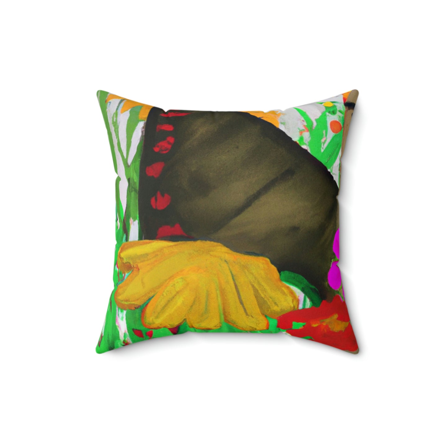 "Butterfly Ballet in the Wildflower Meadow" - The Alien Square Pillow