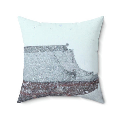 "Lost in the Blizzard: Ein Abenteuer im alten Tempel" - Das Alien Square Pillow