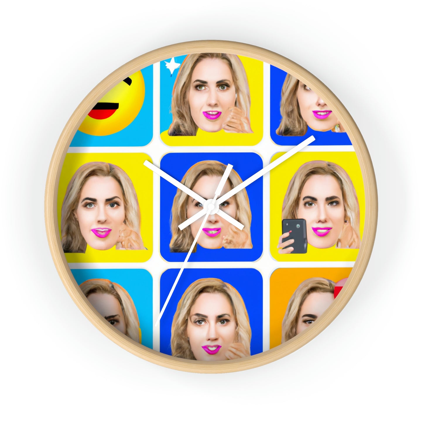 "Emoji-zing a Celebrity: A Pop Art Portrait" - Die Alien-Wanduhr