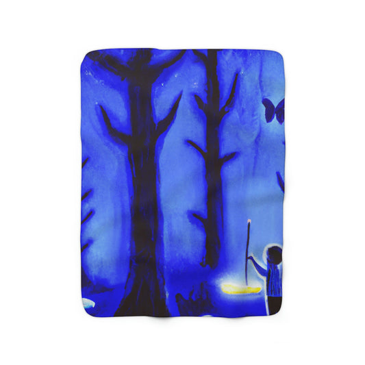 "A Journey Through the Moonlit Forest" - The Alien Sherpa Fleece Blanket