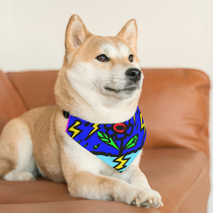 "A Bold Bloom Amidst the Storm" - El collar de bandana para mascotas alienígenas