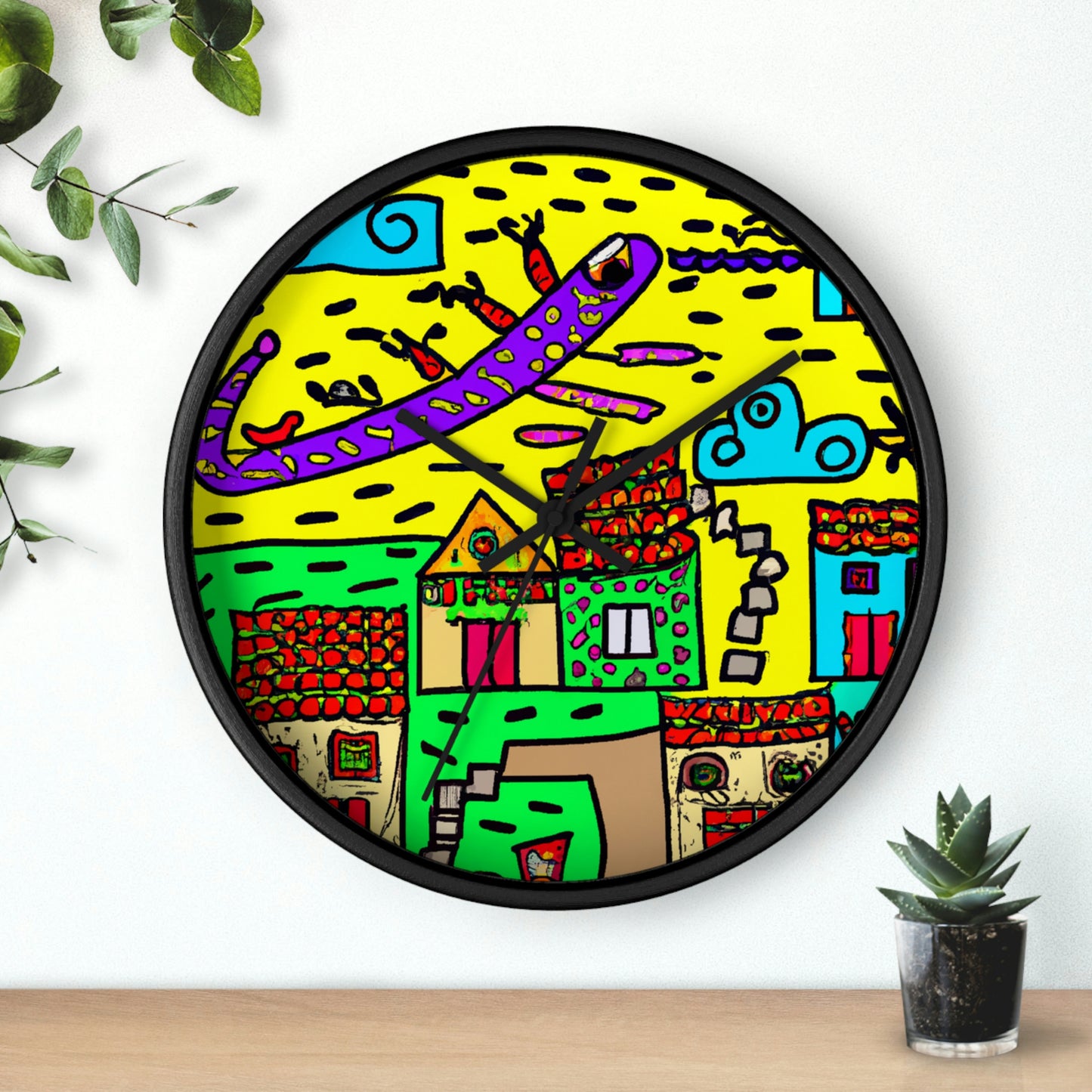 "A Slumbering Village of the Soaring Dragon" - The Alien Wall Clock