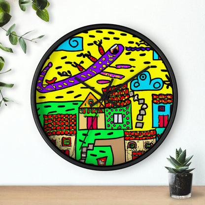 "A Slumbering Village of the Soaring Dragon" - The Alien Wall Clock