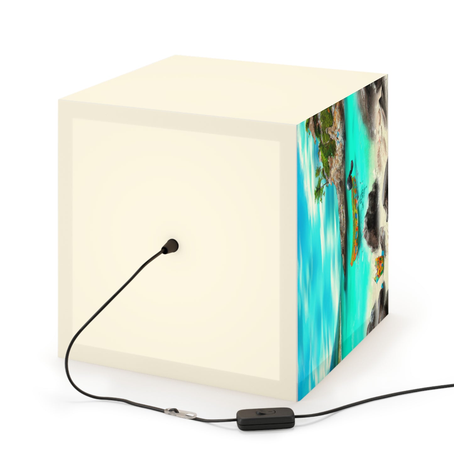 "Caribbean Fiesta on the Beach - A Digital Exploration of Mexican Culture" - The Alien Light Cube Lamp