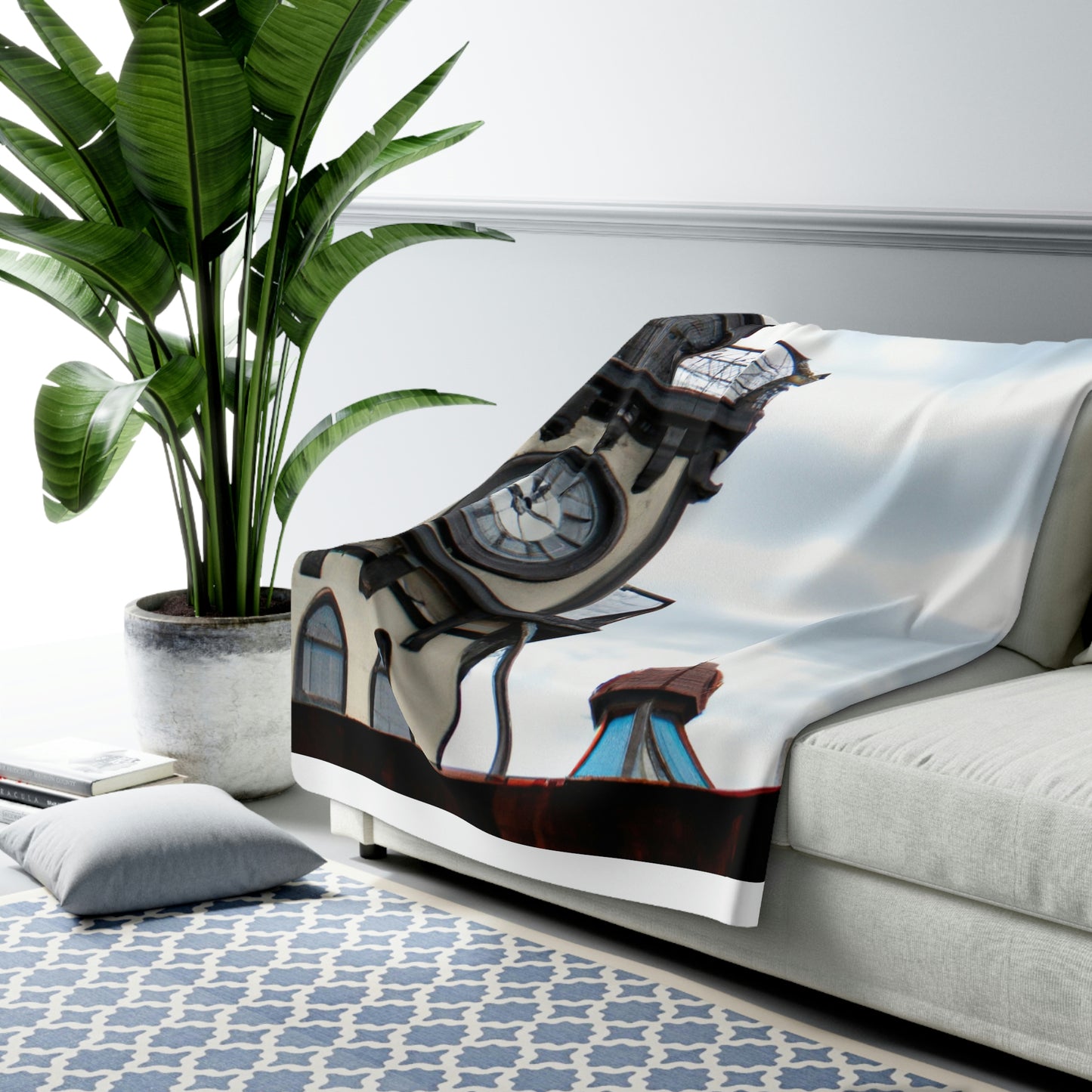 The Clocktower's Shadow - The Alien Sherpa Fleece Blanket