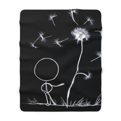 "A Dandelion Flicker in the Midnight Breeze" - The Alien Sherpa Fleece Blanket