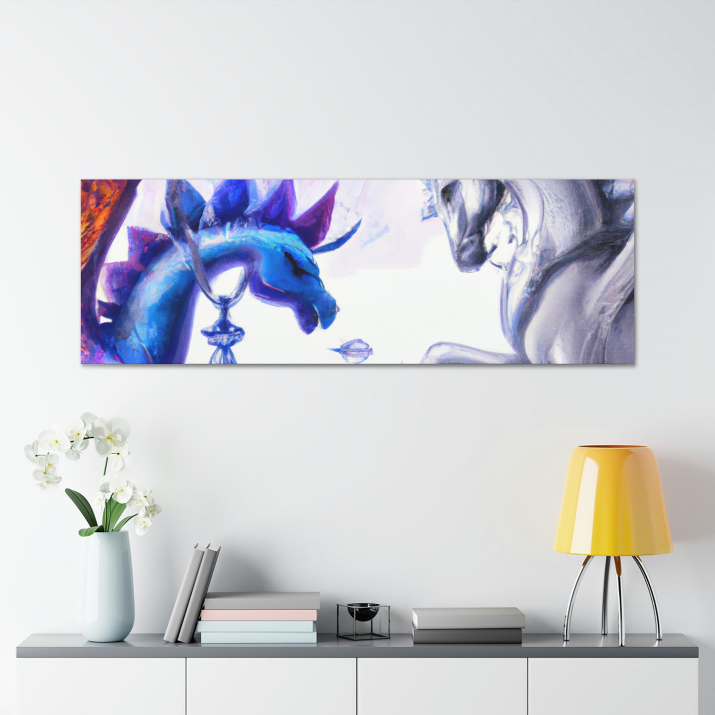 "The Crystal War: Dragon vs Pegasus" - The Alien Canva