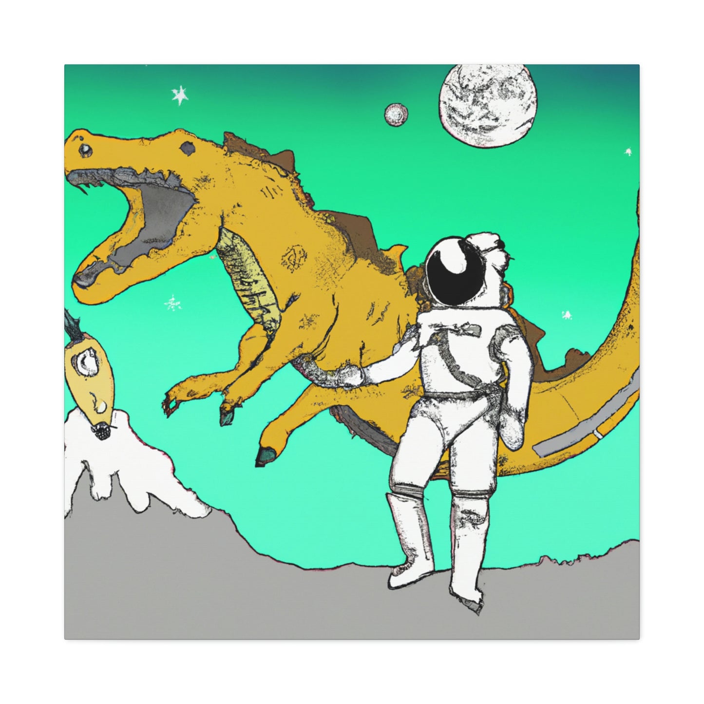 Dragons vs. Time Traveler - The Alien Canva