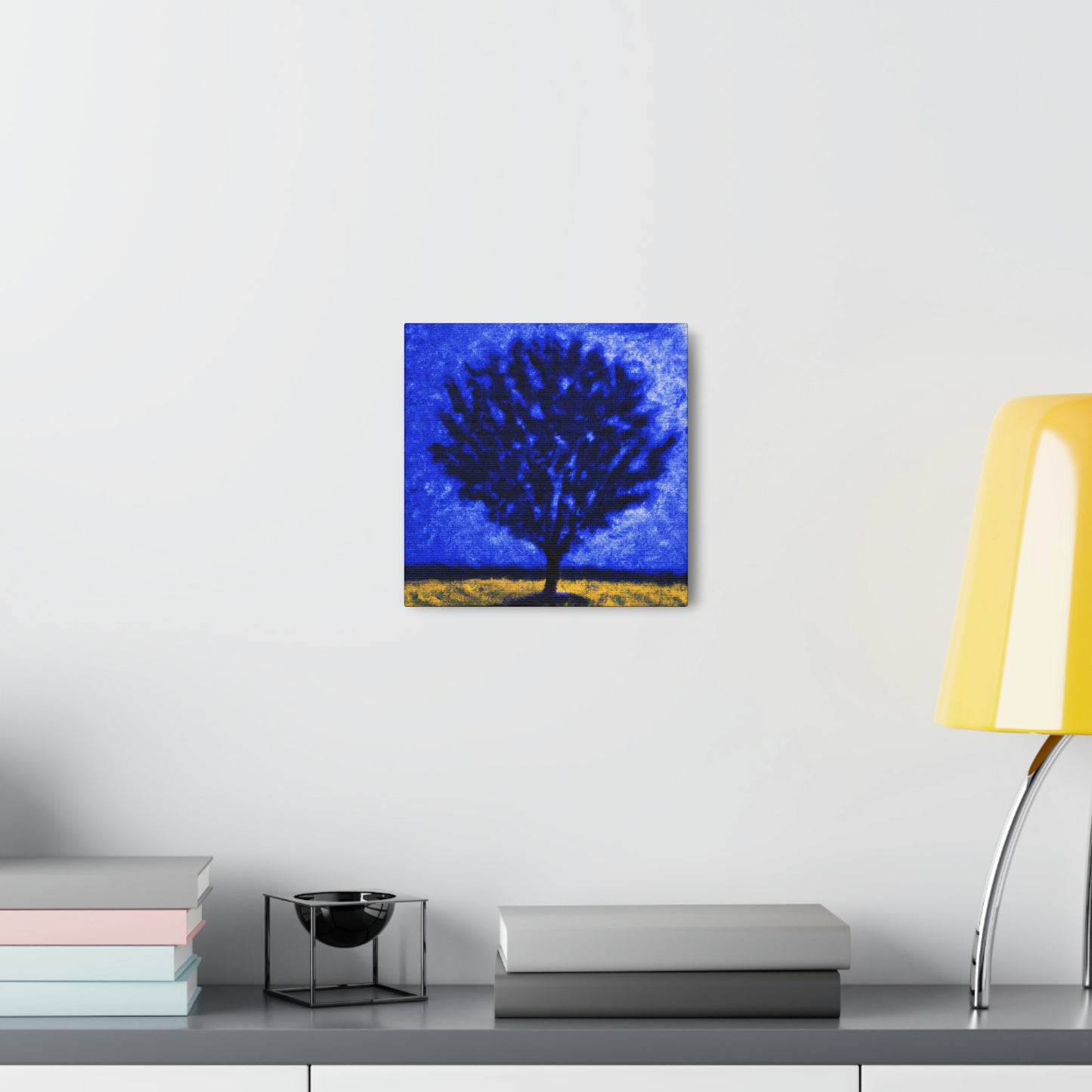 "Un árbol azul solitario en el campo de luz de la luna" - The Alien Canva