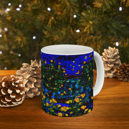 "A Midnight Celebration in Grandma's Garden" - The Alien Ceramic Mug 11 oz