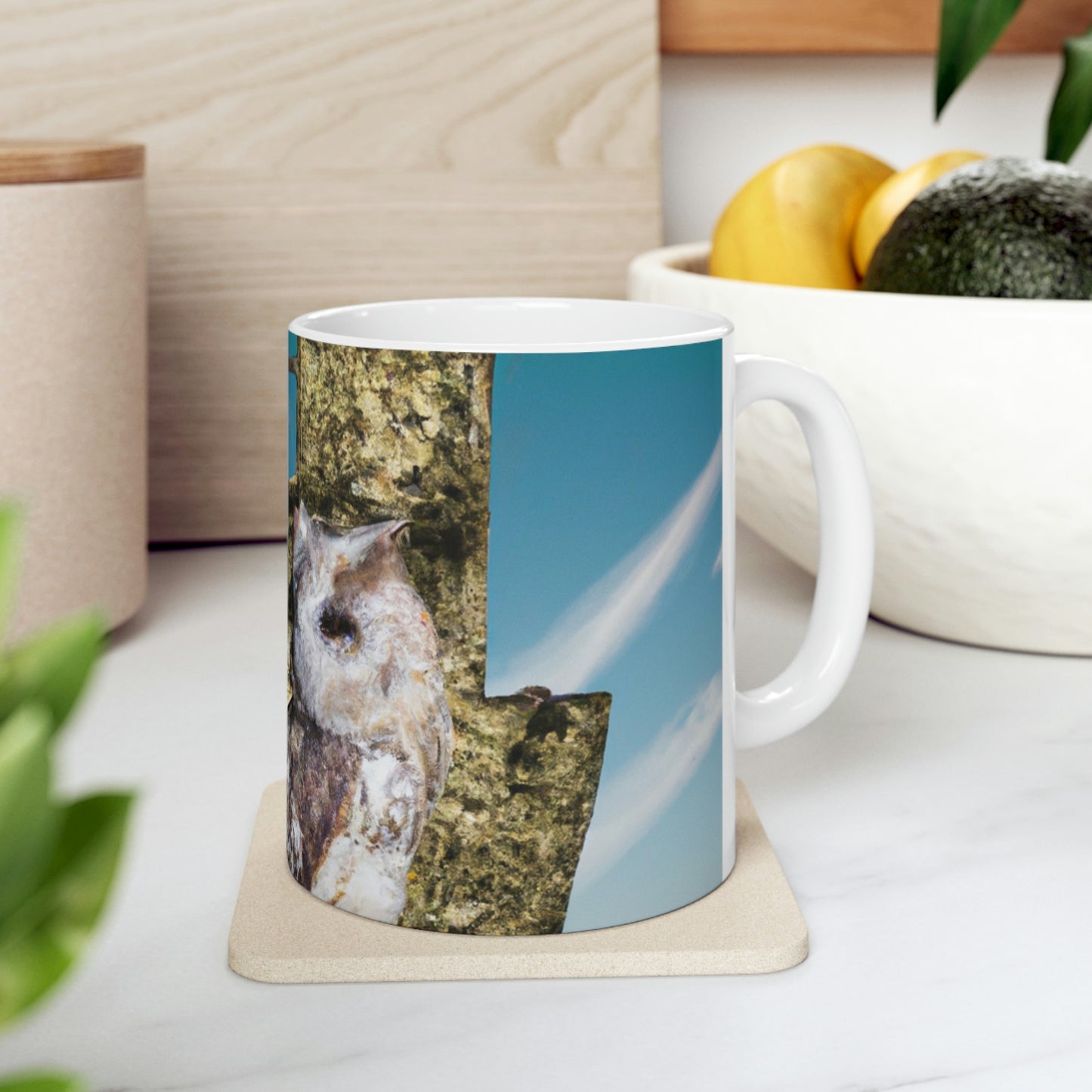 "A Sentinal Among Ruins: An Unstirred Owl's Perch" - The Alien Ceramic Mug 11 oz