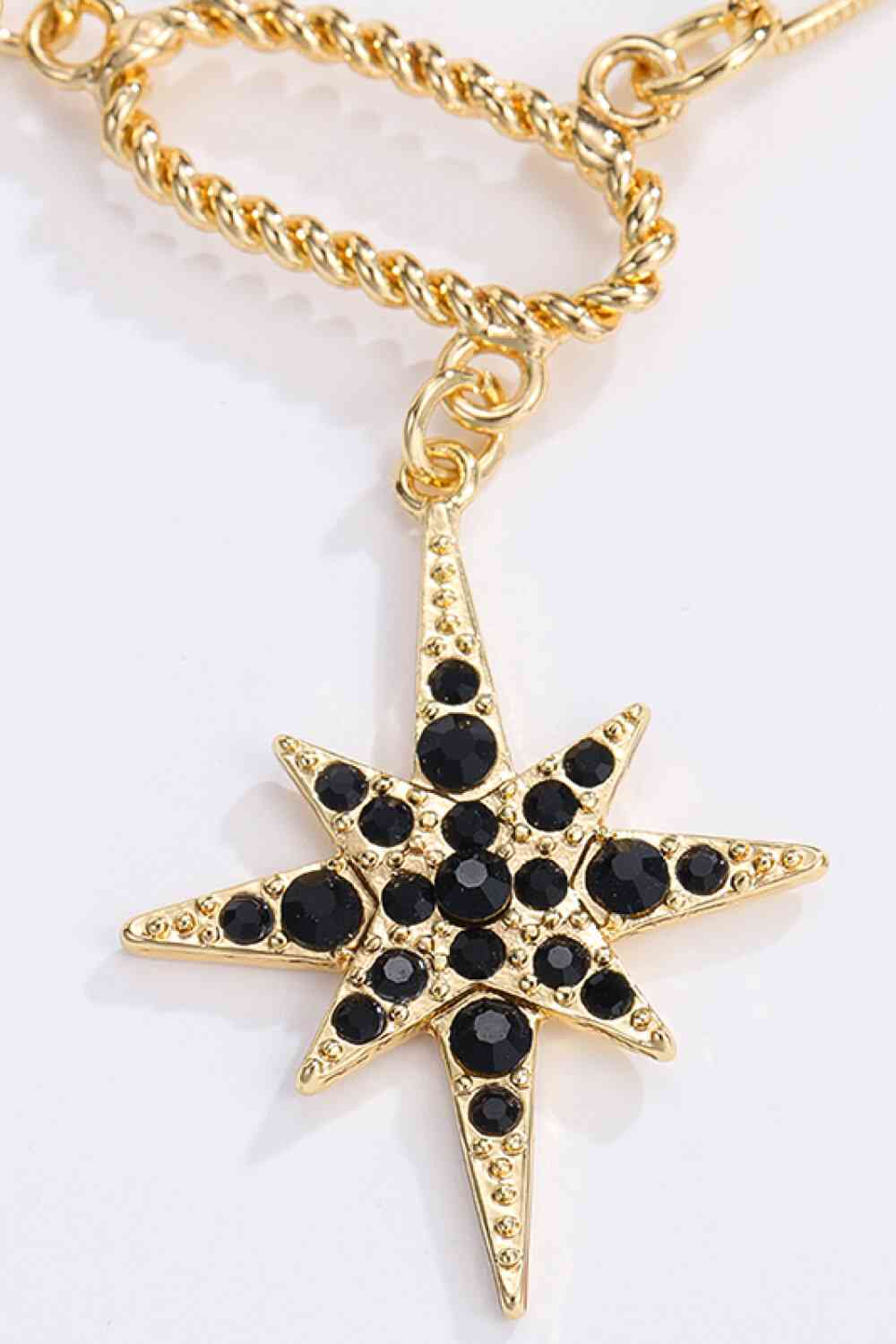 Collar de aleación de diamantes de imitación de estrella y luna al por mayor de 5 piezas