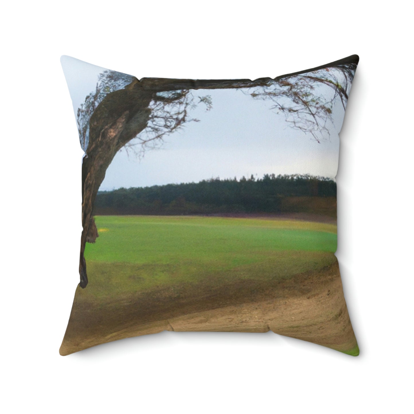 "A Shadow in the Meadow: The Last Standing Tree" - The Alien Square Pillow