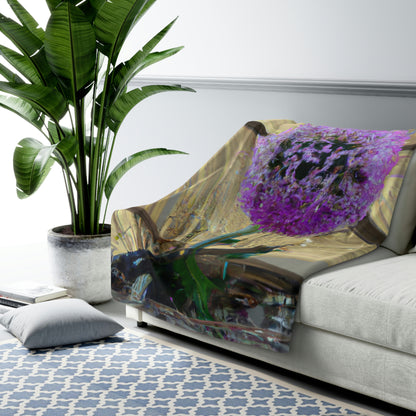 "A Blooming Miracle: Beauty in Chaos" - The Alien Sherpa Fleece Blanket