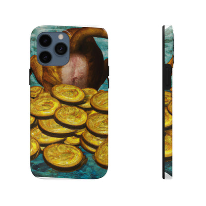 "Feline Fortune in a Foliage of Finances" - Die Alien Tough Phone Cases