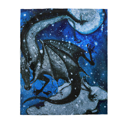 "Frosted Moonlight Dragon" - The Alien Velveteen Plush Blanket