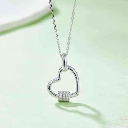 Moissanite 925 Sterling Silver Heart Shape Necklace