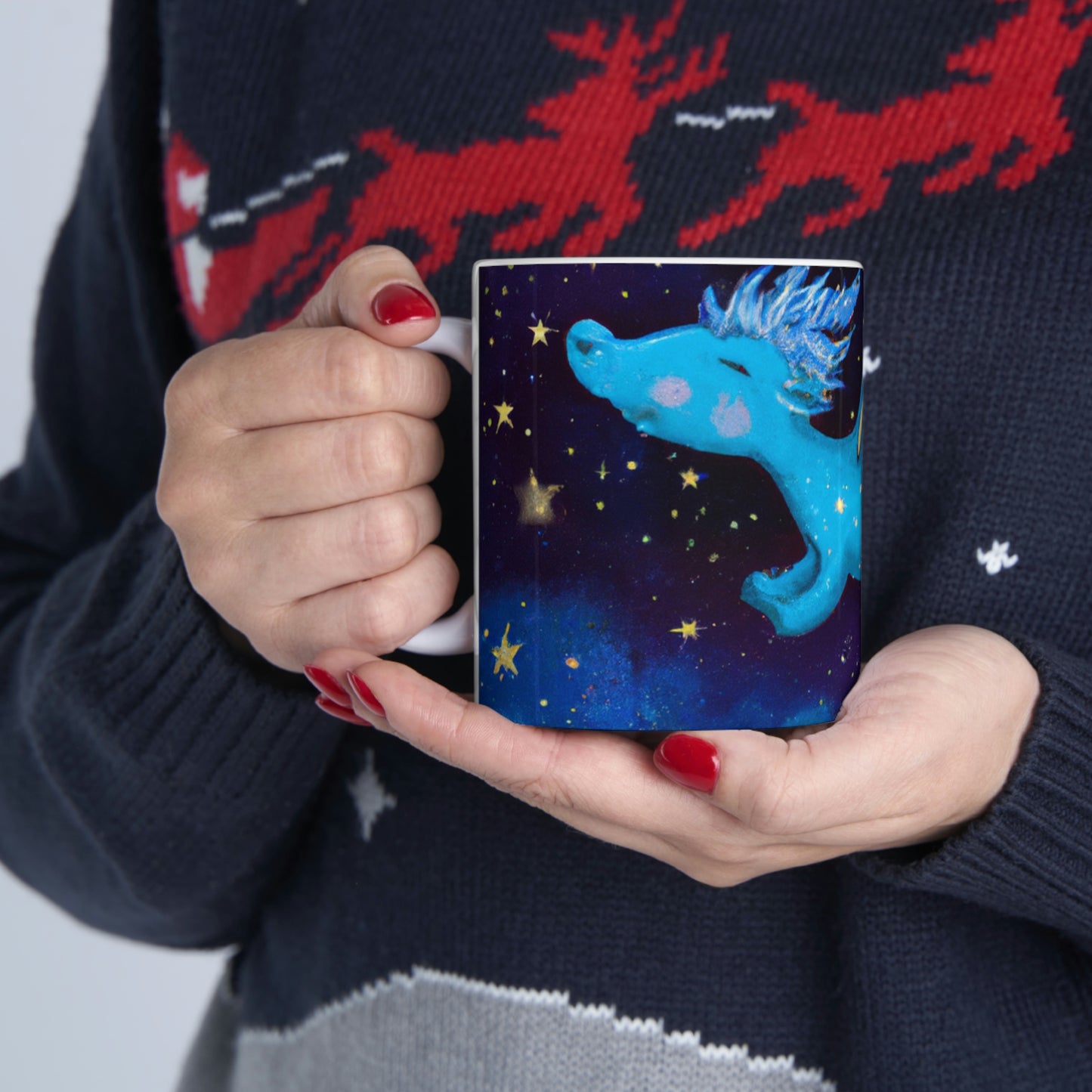 "Drifting Among the Stars: The Story of a Baby Dragon" - The Alien Ceramic Mug 11 oz