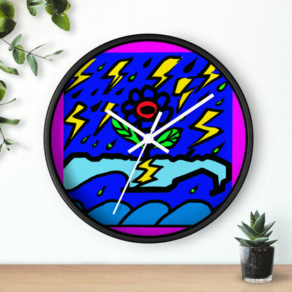 "Una flor audaz en medio de la tormenta" - El reloj de pared alienígena