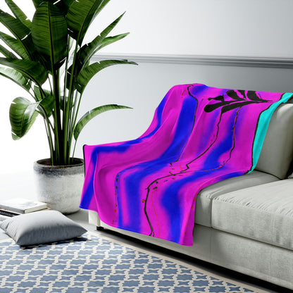 "Glow of the Neon Sea" - The Alien Velveteen Plush Blanket