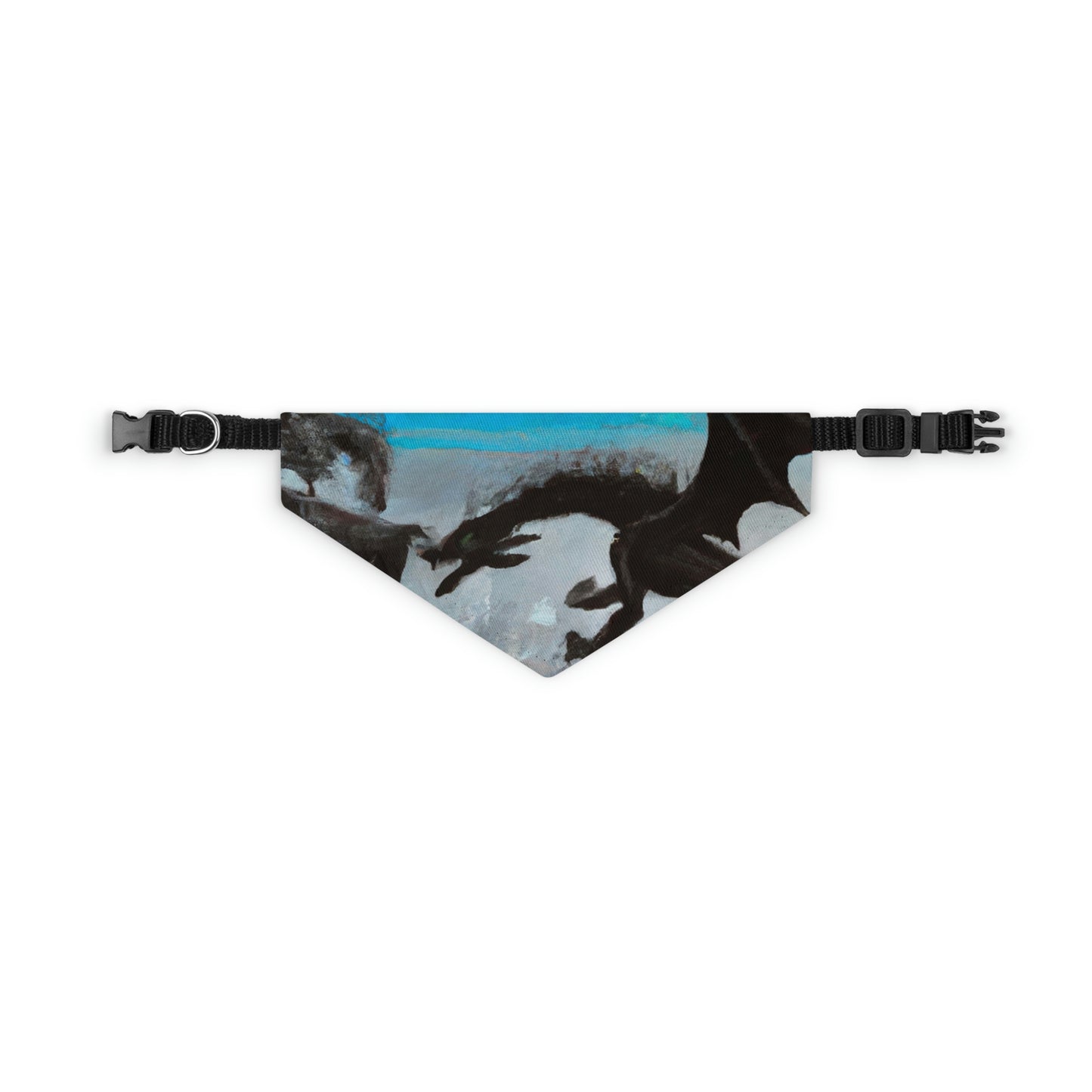 „Clash of Fire and Steel on the Moonlit Cliff“ – Das Alien-Haustier-Bandana-Halsband