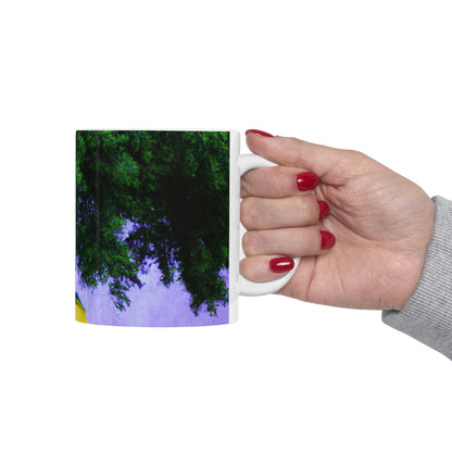 "Bajo el cielo lluvioso". - La Taza de Cerámica Alienígena 11 oz