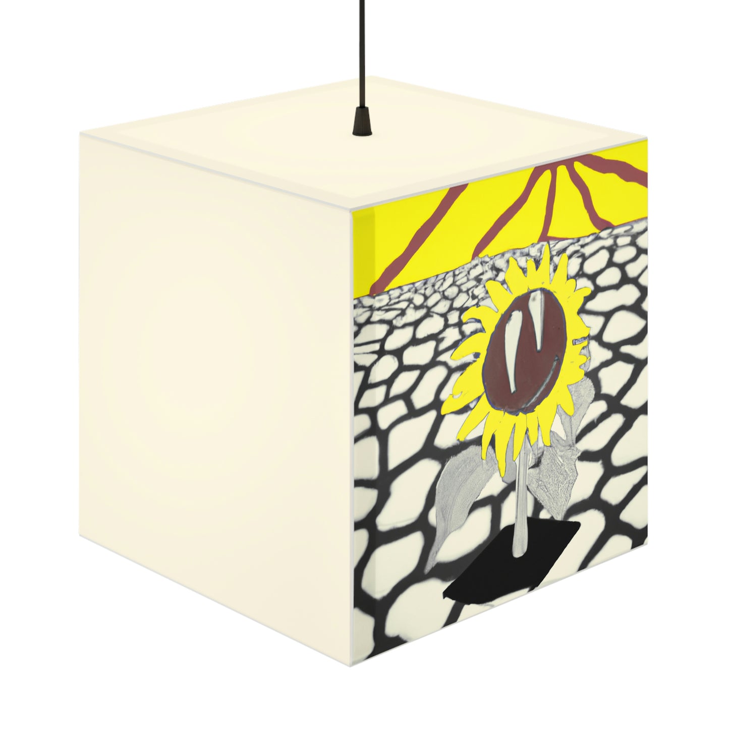 „Eine verdorrende Sonnenblume auf einem ausgedörrten Feld“ – Die Alien Light Cube Lampe