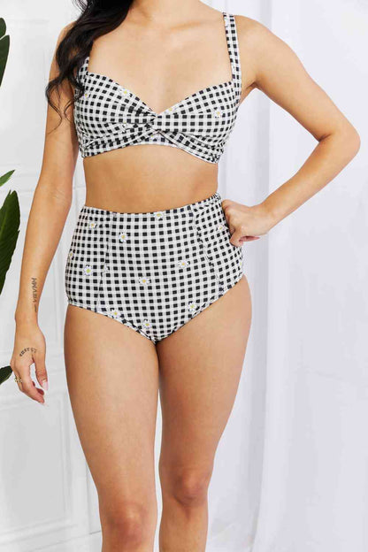 Marina West Swim Take A Dip Twist Hochhaus-Bikini in Schwarz