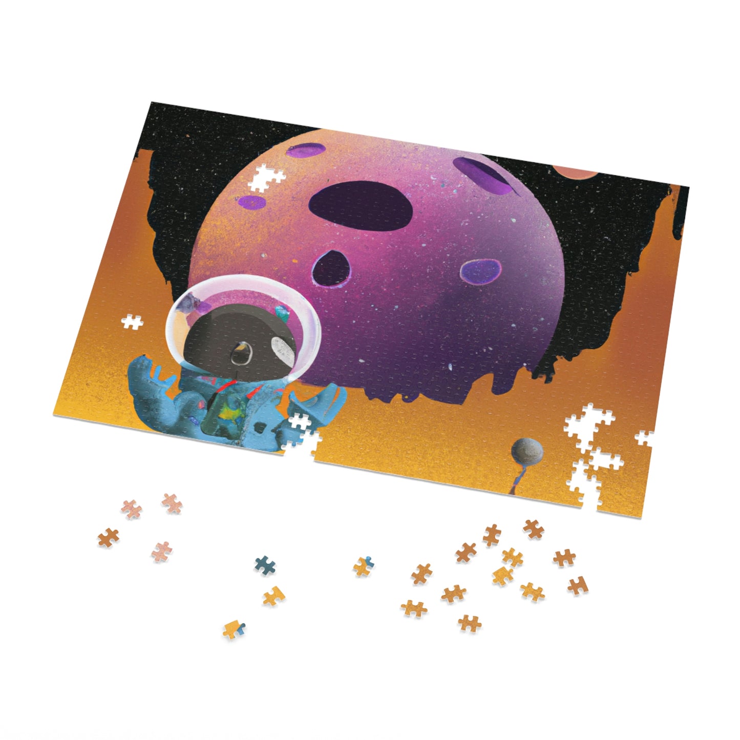 "Exploring the Unknown: The Adventures of a Space Captain and the Mysterious Planet" - The Alien Jigsaw Puzzle