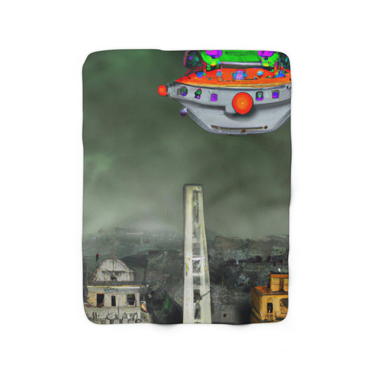 "Conundrum in the Ruins" - The Alien Sherpa Fleece Blanket