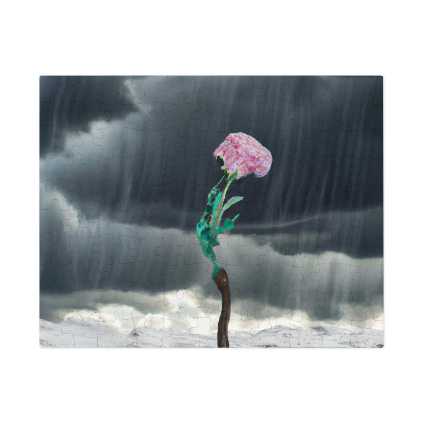 "Aight Against the Storm: The Story of a Lonely Flower" - The Alien Jigsaw Puzzle