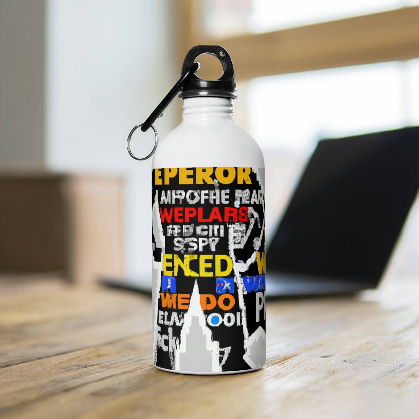 Superhero Word Pop Art - The Alien Stainless Steel Water Bottle