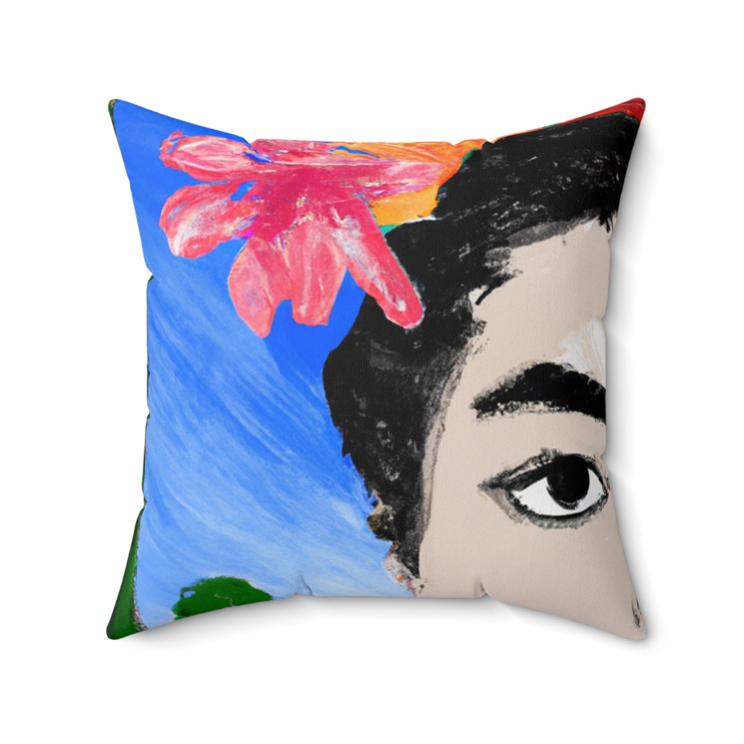 "Frida Ardiente: Pintando un ícono mexicano con cultura colorida" - The Alien Square Pillow