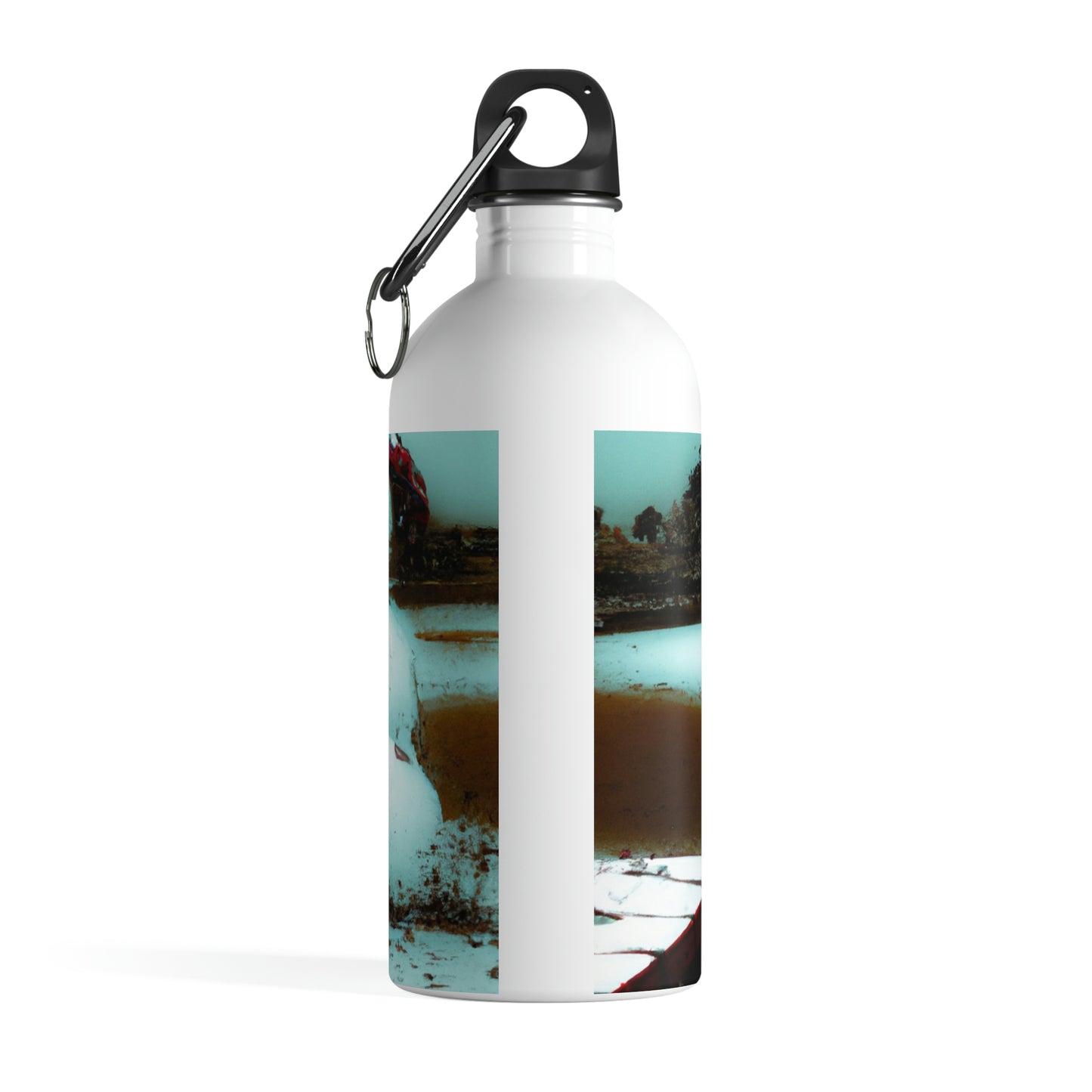 "Melancholy Snowman in a Silent Playground" - The Alien Stainless Steel Water Bottle