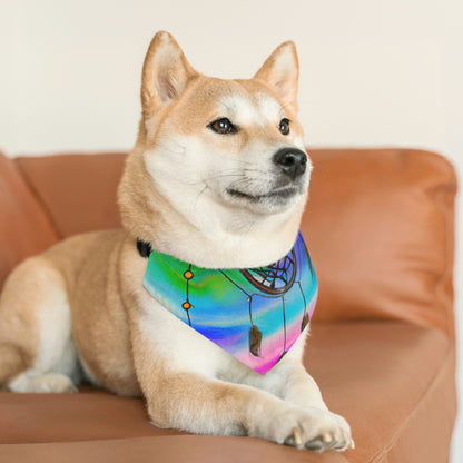 "A Galaxy of Dreams: A Colorful Dreamcatcher Captures Falling Stardust" - The Alien Pet Bandana Collar