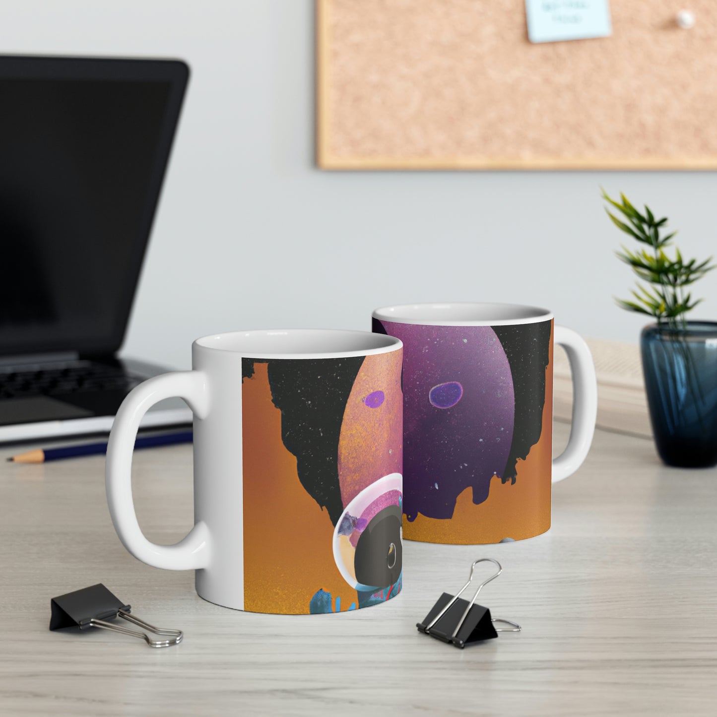 "Exploring the Unknown: The Adventures of a Space Captain and the Mysterious Planet" - The Alien Ceramic Mug 11 oz