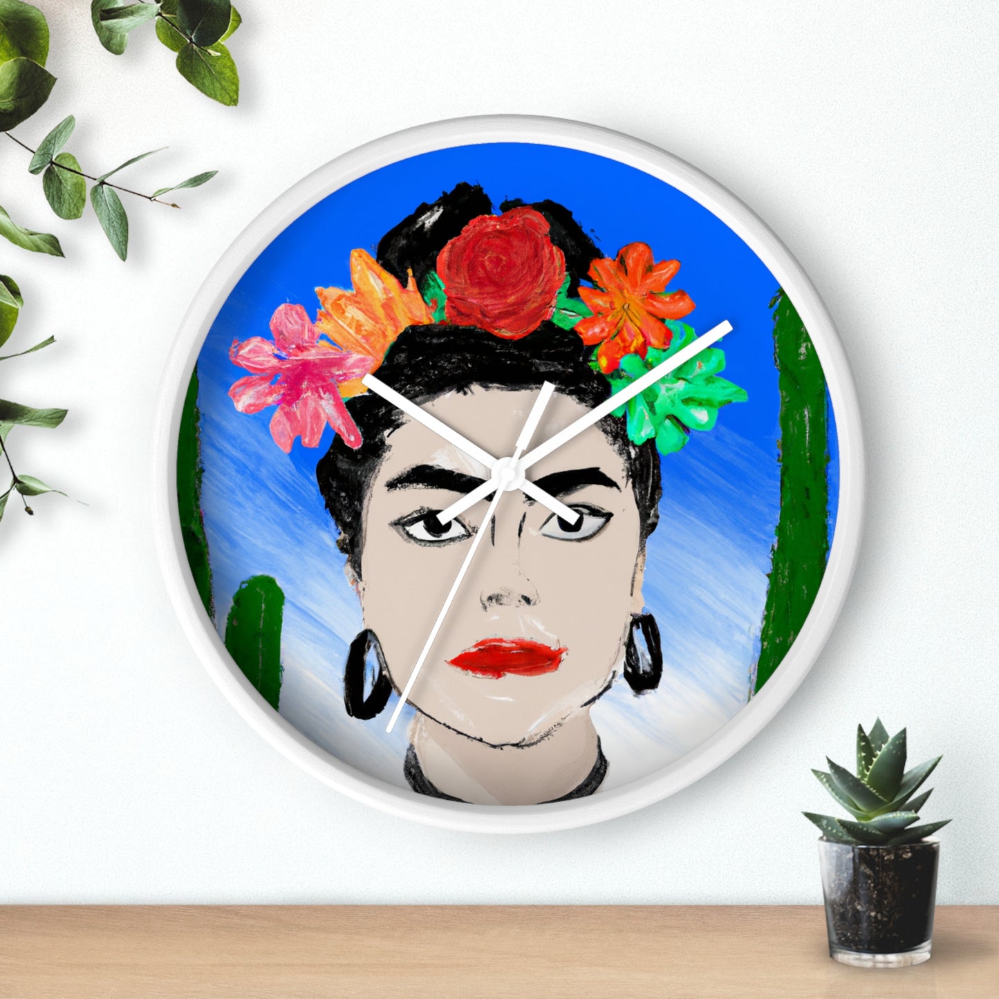 "Frida Ardiente: Pintando un ícono mexicano con cultura colorida" - The Alien Wall Clock