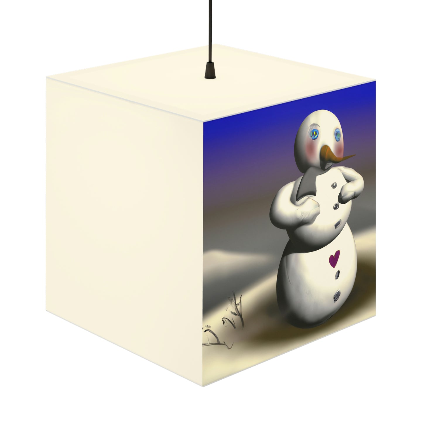 "Chilly But Hopeful: The Snowman's Quest For A Hug" - Die Alien Light Cube Lampe