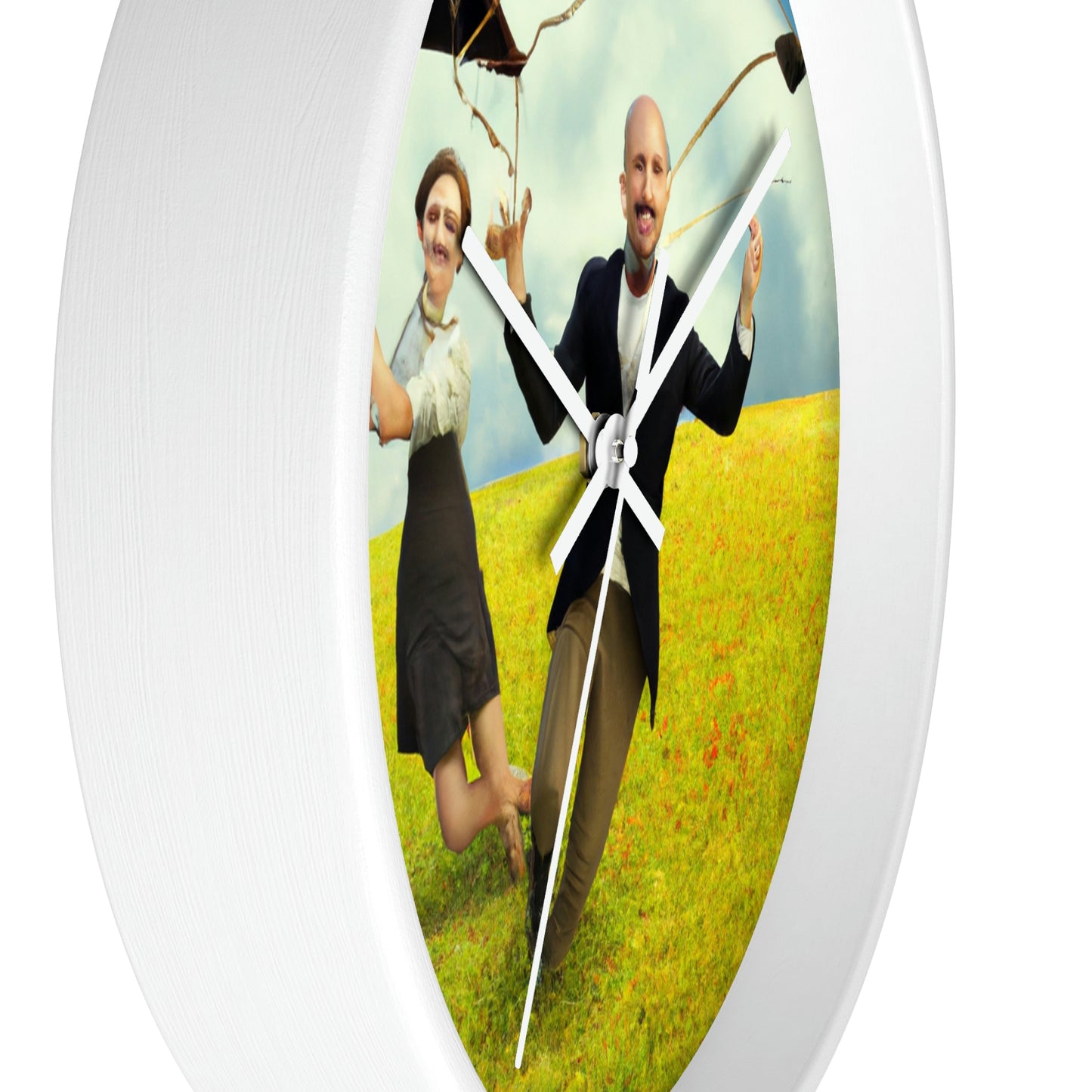 "A Kite Day in the Meadow" - The Alien Wall Clock