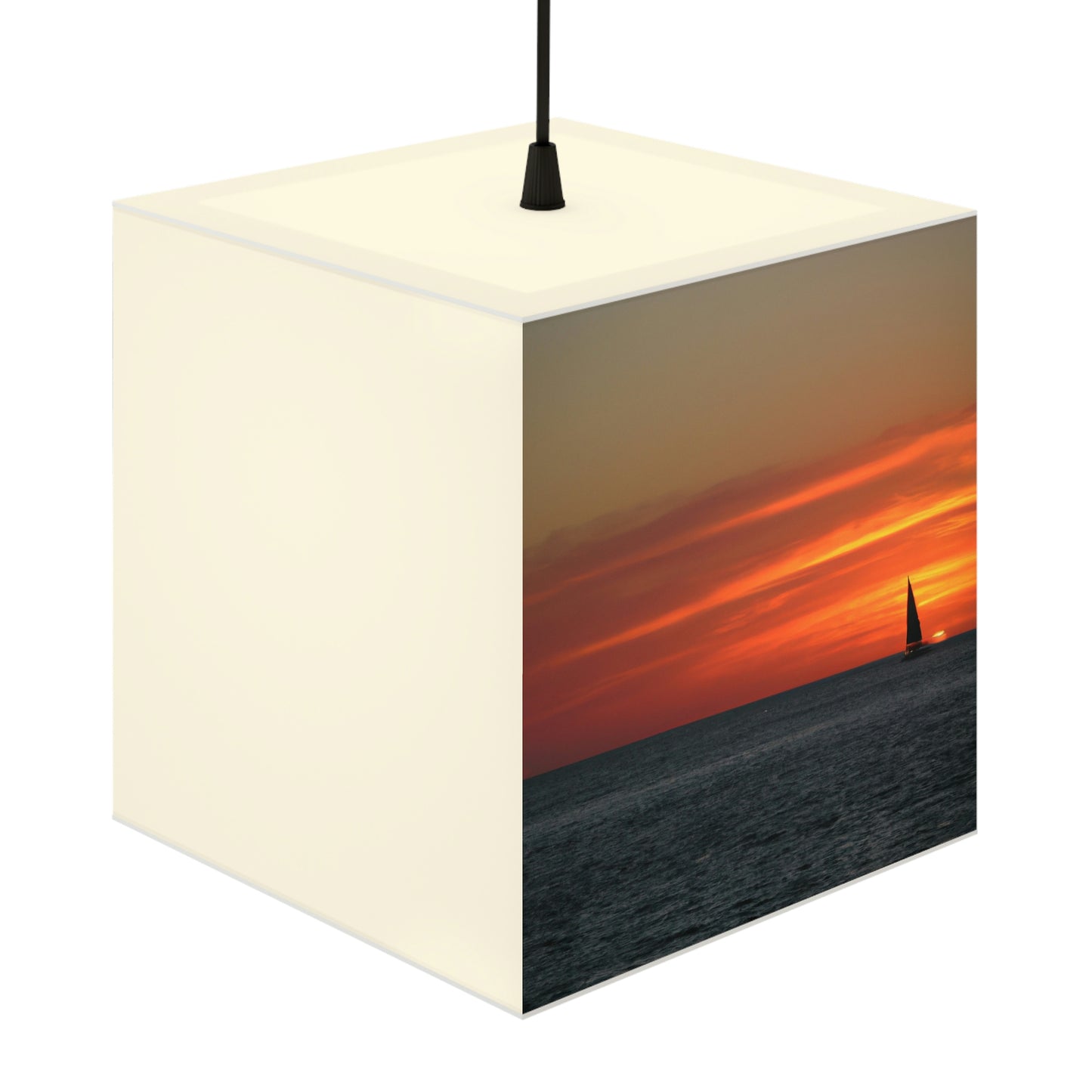 "Serene Sails: A Peaceful Sunset" - The Alien Light Cube Lamp