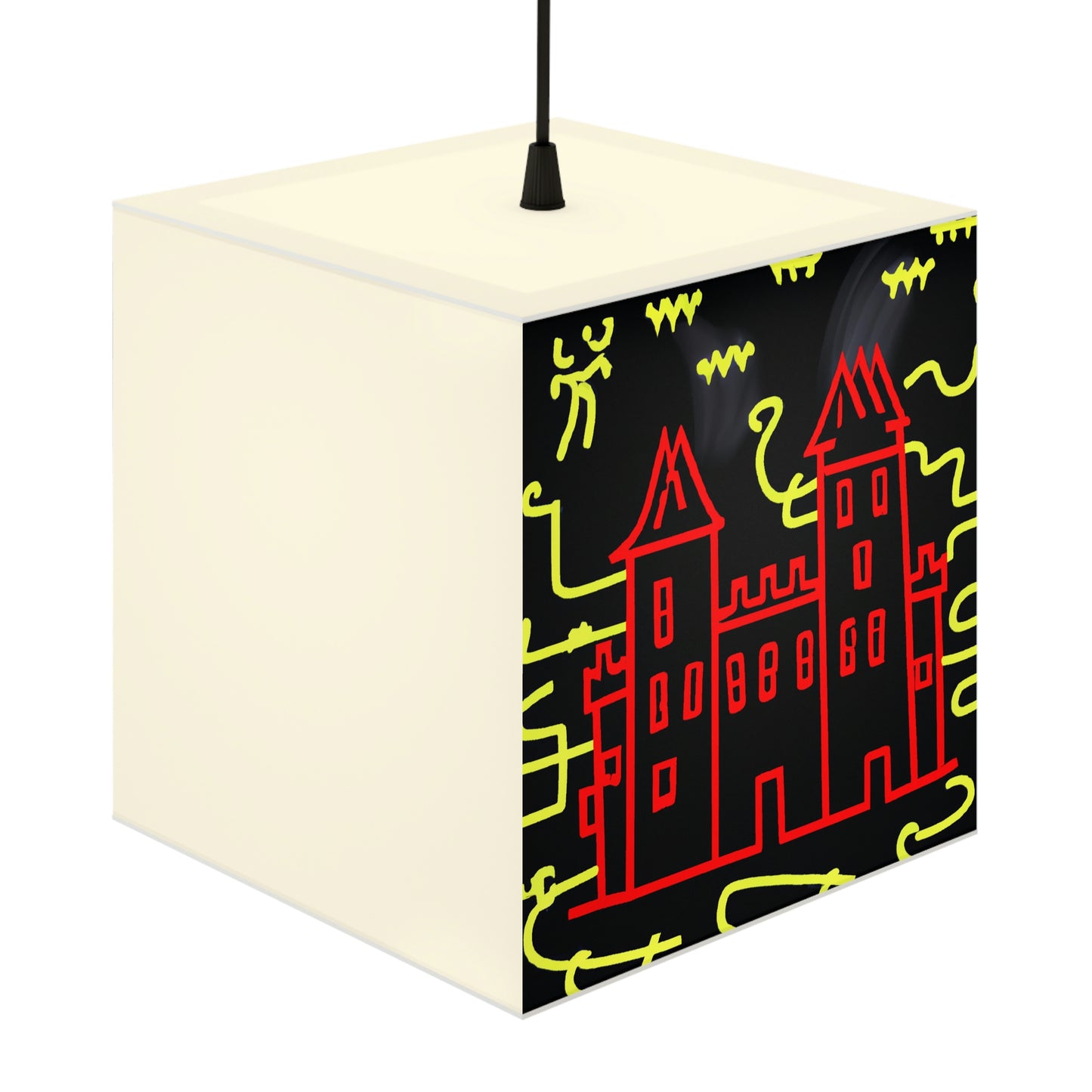 "A Haunted Shadow: The Dark Secrets of the Old Castle on a Gloomy Night" - The Alien Light Cube Lamp