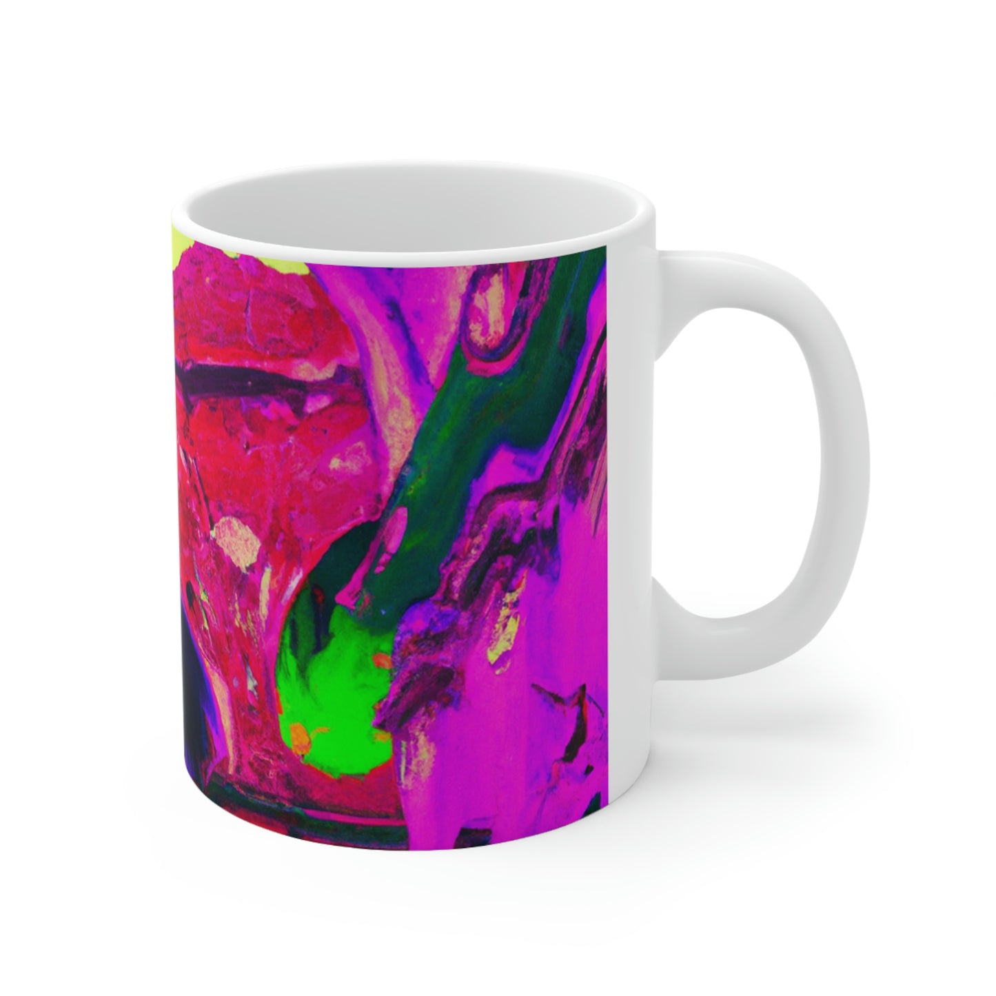 Locura mística: colores locos en la catedral olvidada - Taza de cerámica The Alien 11 oz