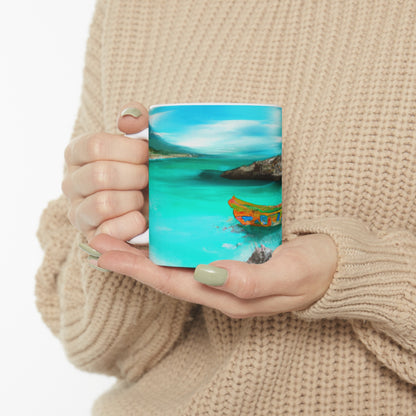 "Caribbean Fiesta on the Beach - A Digital Exploration of Mexican Culture" - The Alien Ceramic Mug 11 oz