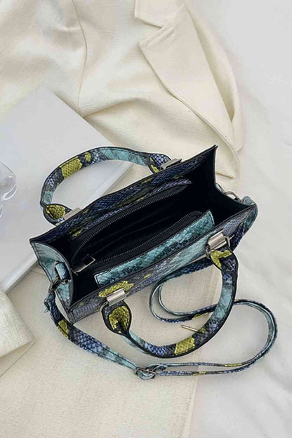 Bolso de cuero PU con estampado de piel de serpiente