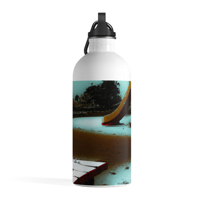 "Melancholy Snowman in a Silent Playground" - The Alien Stainless Steel Water Bottle