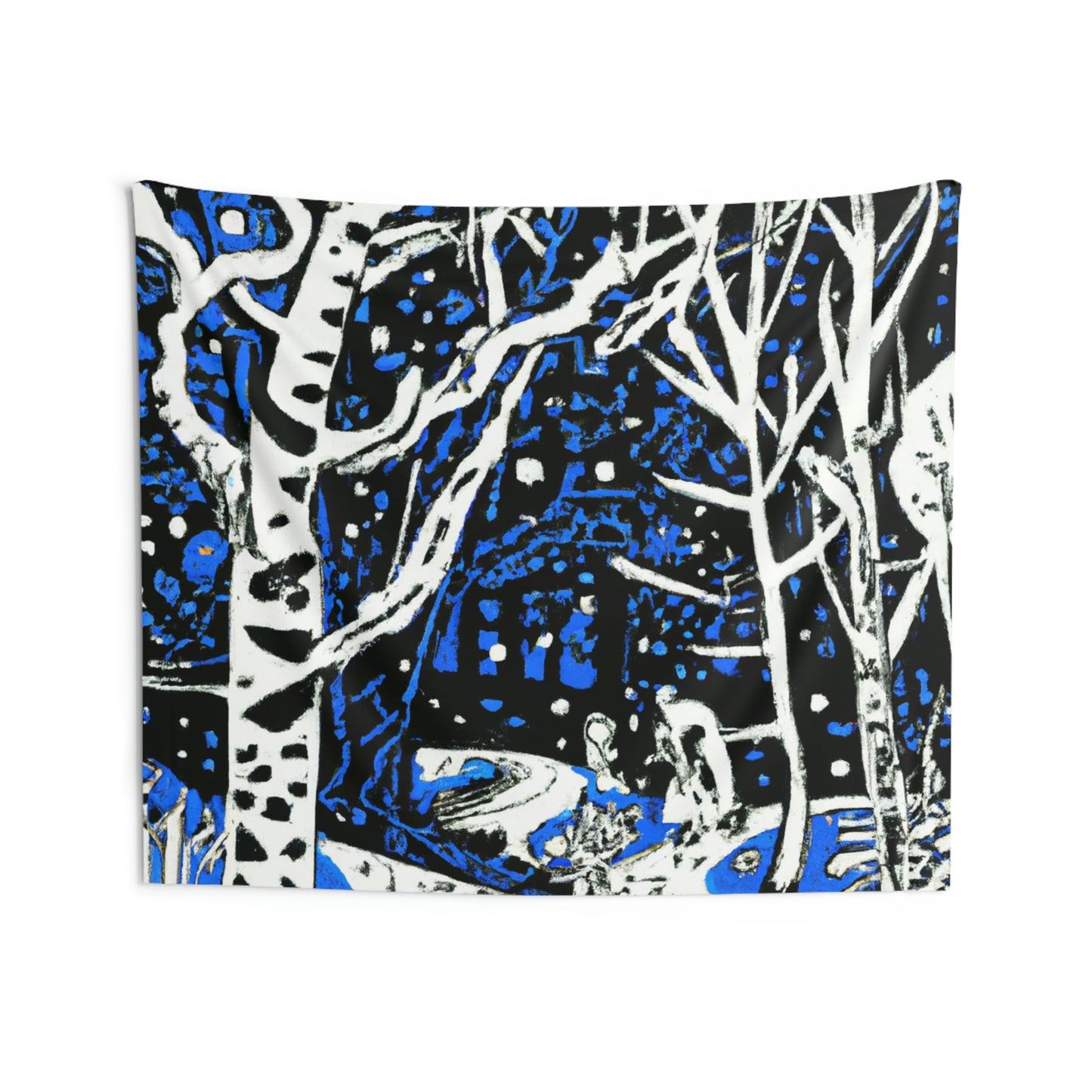 Snowy Forest Night: A Fairytale Odyssey - The Alien Wall Tapestries