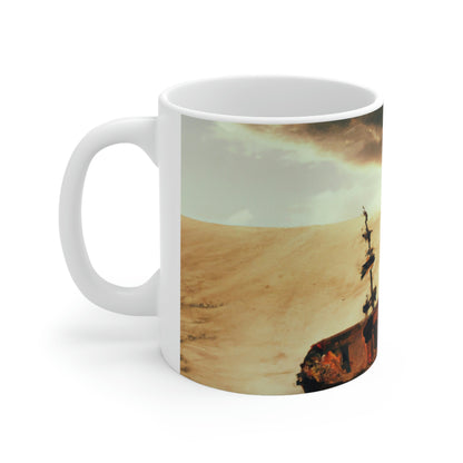 "Lost at Sea: Stranded On A Stormy Desert Island" - Taza de cerámica The Alien 11 oz