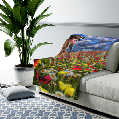 "A Blissful Tour of Floral Splendor" - The Alien Velveteen Plush Blanket