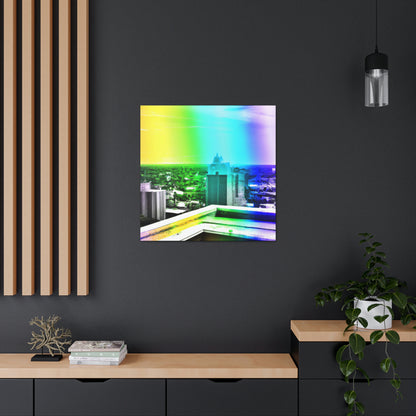 "Urban Splendor: The City Skyline from Above" - Canvas