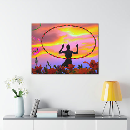 Hula Hoop Sunset Painter - Leinwand